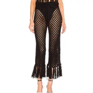 LPA Women's Black Crochet Pants